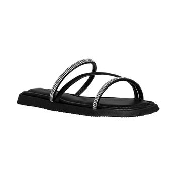 Rasteira-Preta-Tres-Tiras-Strass-|-Caprice-Tamanho--36---Cor--PRETO-0